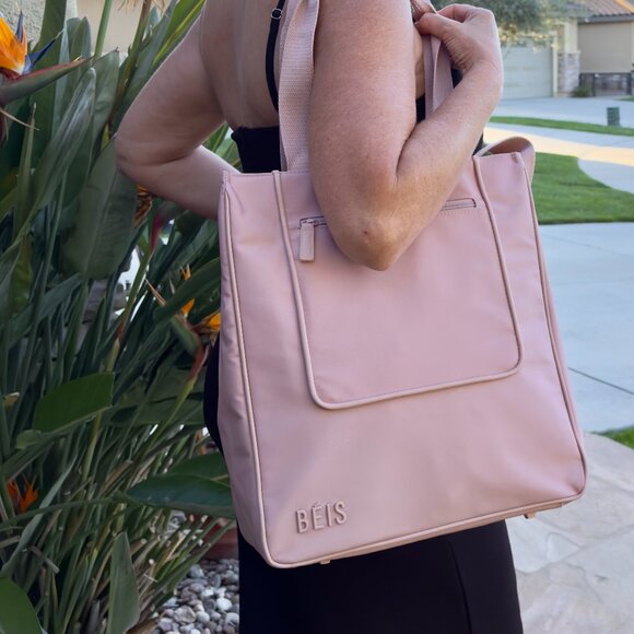BEIS Handbags - NWT BEIS The North To South Tote Bag in Atlas Pink